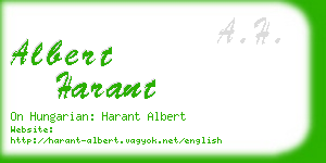 albert harant business card